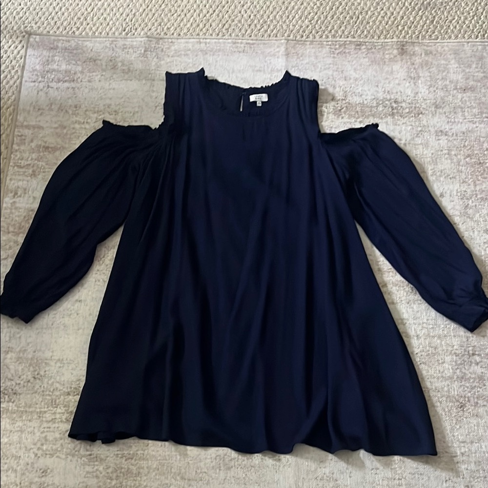 Navy Cold Shoulder Dress